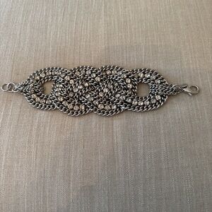 Women’s Silver Braided Chain Bracelet - Elegant Statement Jewelry